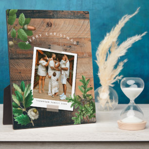 Oude houten eikel Kerstvakantie foto Fotoplaat