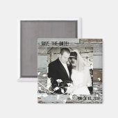 Oude Houten Foto sparen de Datummagneet Magneet (Voorkant / Achterkant)