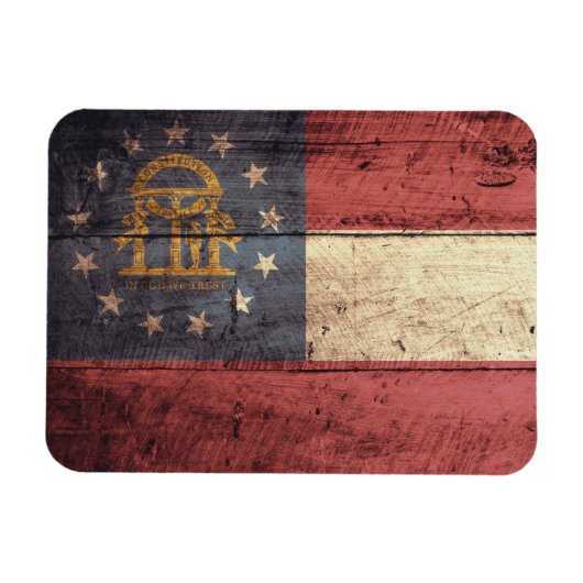 Oude Houten Georgische vlag; Magneet (Horizontaal)