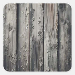 oude houten grijze textuur vierkante sticker