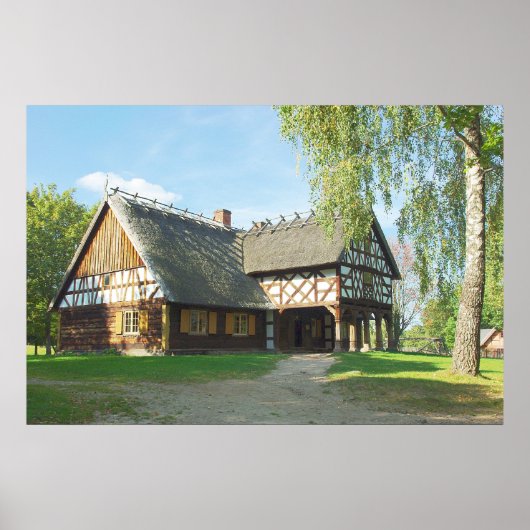 Oude houten huis - Poster (Voorkant)
