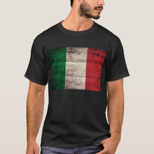 Oude houten Italiaanse vlag; T-shirt (Voorkant)