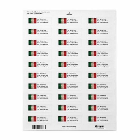 Oude Houten Italië Vlag Etiket (Full Sheet)
