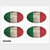 Oude Houten Italië Vlag Ovale Sticker (Vel)