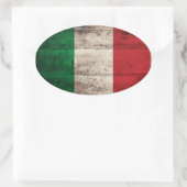 Oude Houten Italië Vlag Ovale Sticker (Tas)