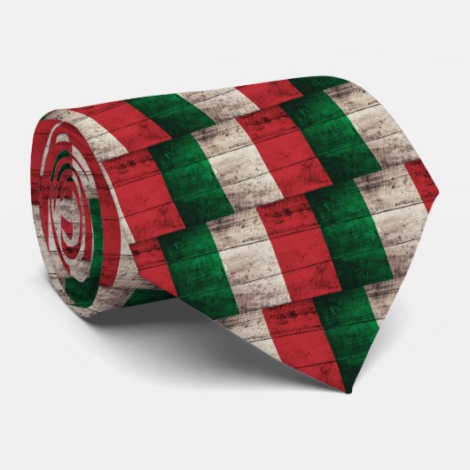 Oude Houten Italië Vlag Stropdas (Opgerold)