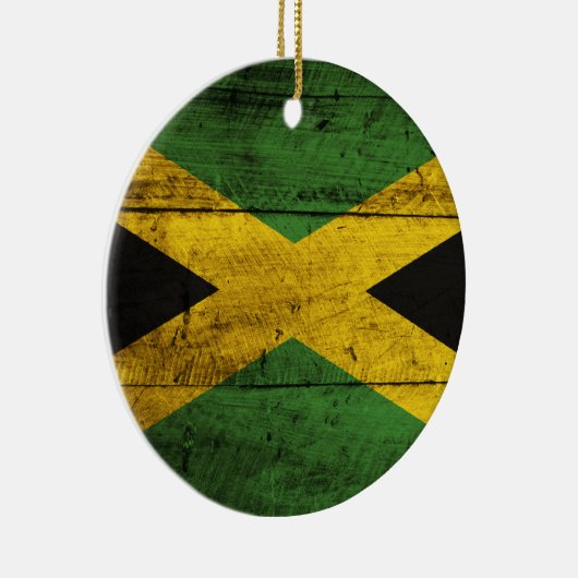 Oude houten Jamaica vlag Keramisch Ornament (Rechts)