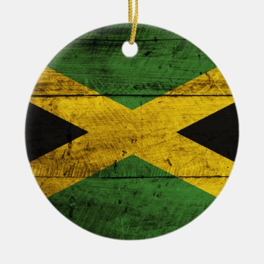 Oude houten Jamaica vlag Keramisch Ornament (Voorkant)