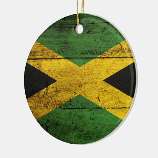Oude houten Jamaica vlag Keramisch Ornament (Links)