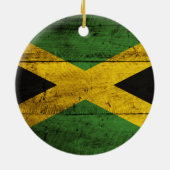 Oude houten Jamaica vlag Keramisch Ornament (Achterkant)