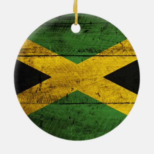 Oude houten Jamaica vlag Keramisch Ornament (Achterkant)