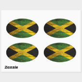 Oude houten Jamaica vlag Ovale Sticker (Vel)