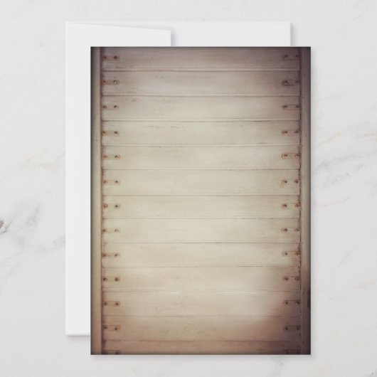 Oude houten klep Rustic Wedding Invitations Kaart (Achterkant)