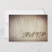 Oude houten klep Rustic Wedding RSVP-kaarten RSVP Kaartje (Achterkant)