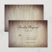 Oude houten klep Rustic Wedding RSVP-kaarten RSVP Kaartje (Voorkant / Achterkant)