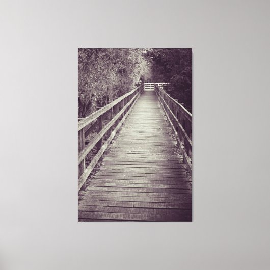 Oude Houten Knuppelpad Canvas Afdruk (Voorkant)