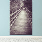 Oude Houten Knuppelpad Canvas Afdruk (Insitu (Houten vloer))