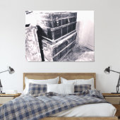 Oude houten koffers gestapeld canvas afdruk (Insitu (Slaapkamer))
