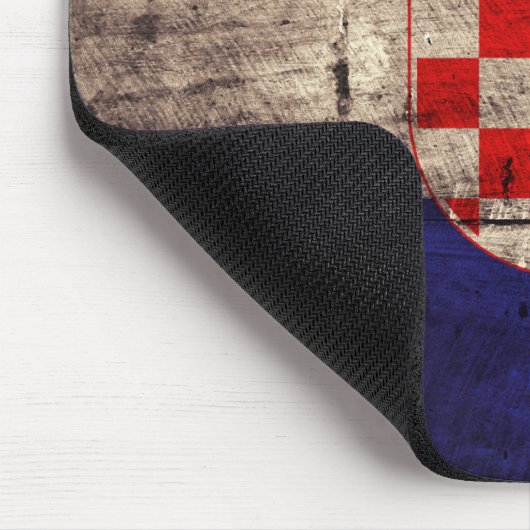Oude houten Kroatische vlag Muismat (Hoek)