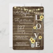 Oude Houten Ladder en Zonnebloemen Bruidsdouche Kaart (Voorkant)