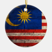 Oude houten Maleisische vlag Keramisch Ornament (Voorkant)