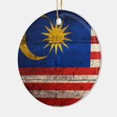 Oude houten Maleisische vlag Keramisch Ornament (Links)