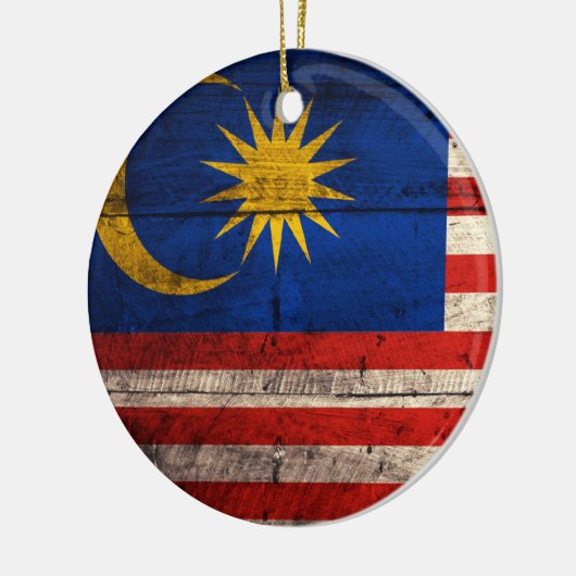 Oude houten Maleisische vlag Keramisch Ornament (Links)