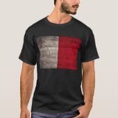 Oude houten Malta vlag; T-shirt (Voorkant)