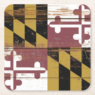 Oude Houten Maryland State Vlag Kartonnen Onderzetters