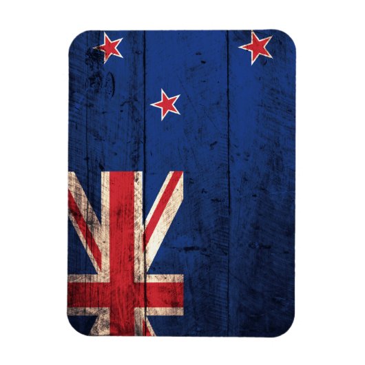 Oude houten Nieuw-Zeelandse vlag Magneet (Verticaal)