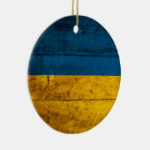 Oude houten Oekraïense vlag Keramisch Ornament (Rechts)