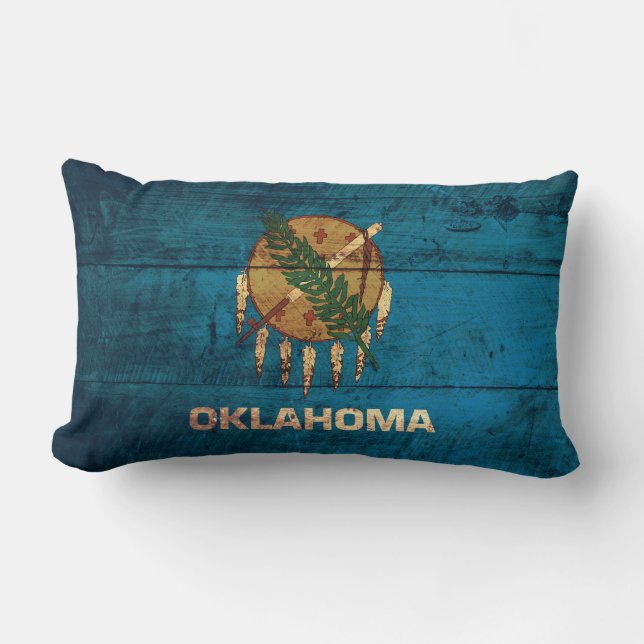 Oude houten Oklahoma vlag; Kussen (Voorkant)