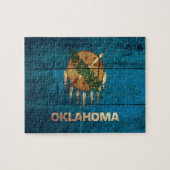 Oude houten Oklahoma vlag; Legpuzzel (Horizontaal)