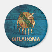 Oude houten Oklahoma vlag; Magneet (Voorkant)