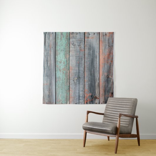 Oude houten omheining in verschillende kleuren, tr wandkleed (In situ)