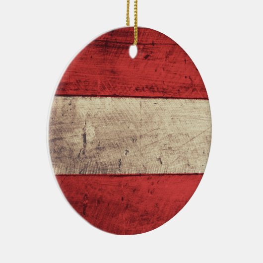 Oude Houten Oostenrijk Vlag Keramisch Ornament (Rechts)