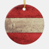 Oude Houten Oostenrijk Vlag Keramisch Ornament (Voorkant)