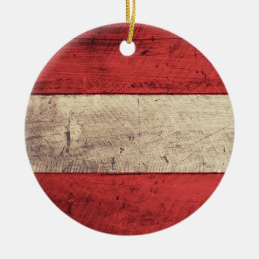 Oude Houten Oostenrijk Vlag Keramisch Ornament (Voorkant)