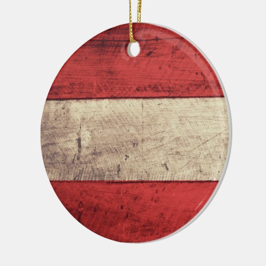 Oude Houten Oostenrijk Vlag Keramisch Ornament (Links)