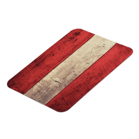 Oude Houten Oostenrijk Vlag Magneet (Linkerzijde)