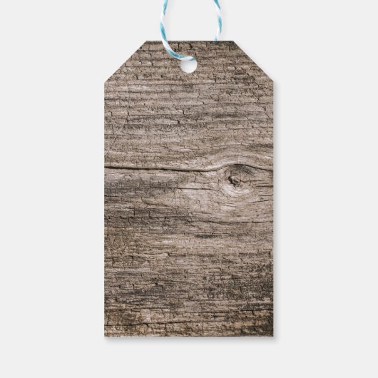 Oude houten planken cadeaulabel (Achterkant)