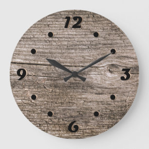 Oude houten planken grote klok