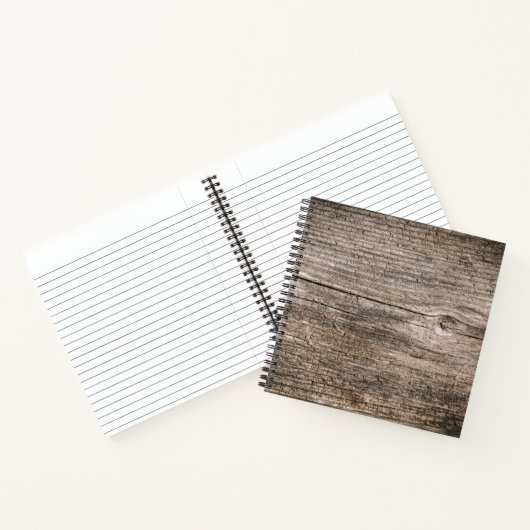 Oude houten planken notitieboek (Binnen)