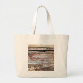 Oude houten plankjes met een rotsachtige boot grote tote bag (Voorkant)
