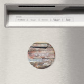 Oude houten plankjes met een rotsachtige boot magneet (Insitu (Vaatwasser))