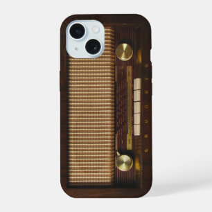 Oude houten radio iPhone 15 case