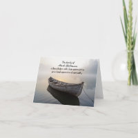Oude Houten Roeiboot Condoleance Bedankkaart