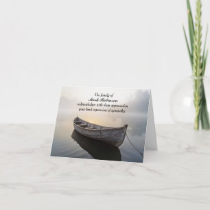 Oude Houten Roeiboot Condoleance Bedankkaart Kaart