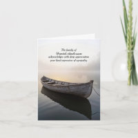 Oude houten roeiboot sympathie dank u kaart