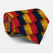 Oude houten Roemenië Vlag Stropdas (Opgerold)